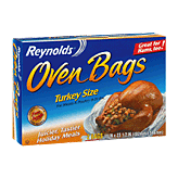 Reynolds Oven Bags turkey size, for meats & poultry 8-24 lbs, 19 in x 23.5 in Left Picture